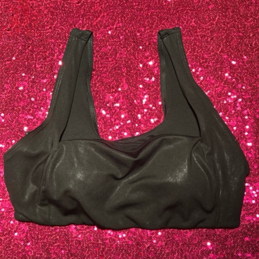 Victoria’s Secret Pink Ultimate Square-Neck Sports Bra Black Sparkle Size Large - Picture 17 of 17